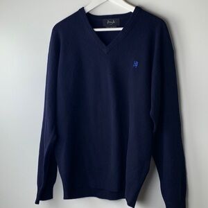 Pringle Sport Navy 100% Lambswool V Neck Sweater